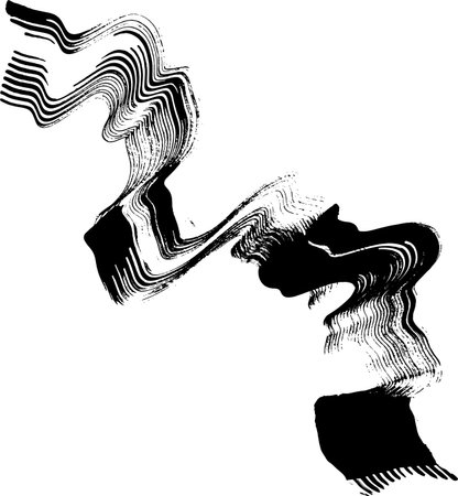 Dry Brush Wave Stroke Elementのイラスト素材