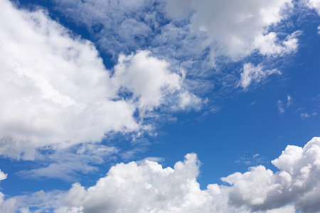 White clouds on blue sky background.の写真素材
