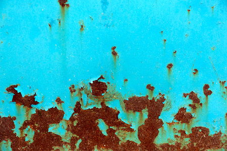 Metal Rusty Painted Surface Close Up Light Blue Texture