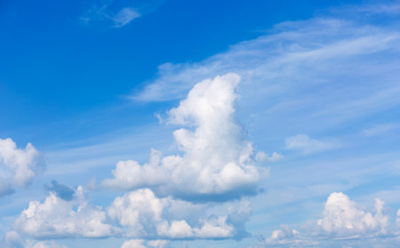 White Clouds on Blue Sky Background.の写真素材