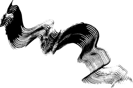 Dry Brush Wave Broad Stroke Elementのイラスト素材