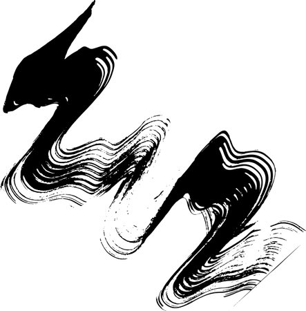 Dry Brush Wave Broad Stroke Elementのイラスト素材
