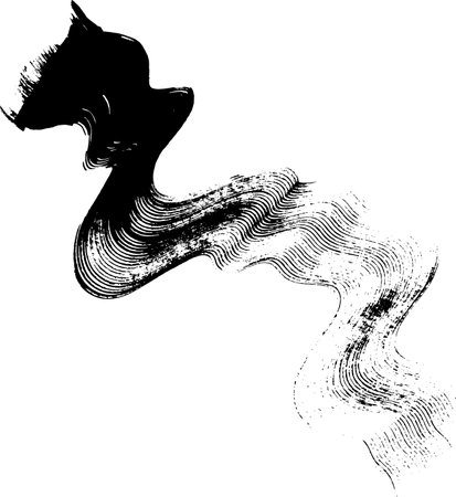 Dry Brush Wave Broad Stroke Elementのイラスト素材