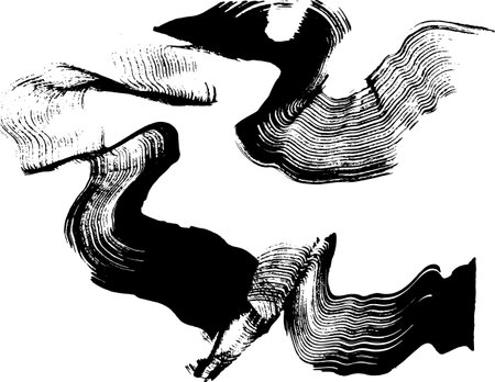 Dry Brush Wave Broad Stroke Elementのイラスト素材