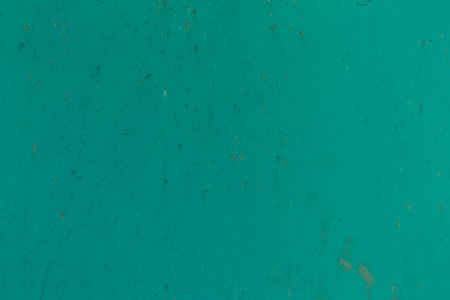 Grunge Aquamarine Color Painted Metal Surface.の写真素材