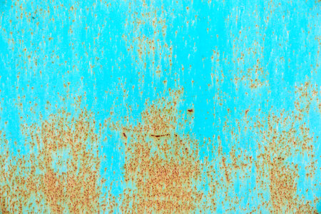 Metal Rusty Painted Surface Close Up Light Blue Texture