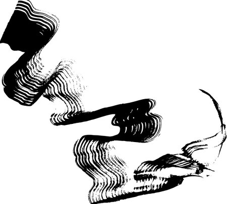 Dry Brush Wave Broad Stroke Elementのイラスト素材