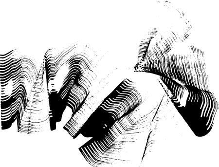 Dry Brush Wave Stroke Elementのイラスト素材