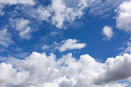 White Clouds on Blue Sky Background.の写真素材