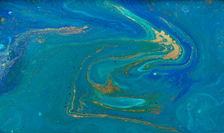 Fluid Blue Mixed Inks Textureの写真素材