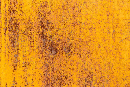 Distressed Yellow Color Metal Rusty Textureの写真素材