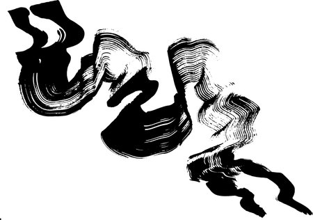 Dry Brush Wave Broad Stroke Elementのイラスト素材