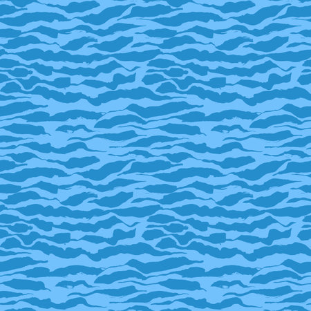Grunge Dry Brush Blue Wave Strokes Seamless Patternのイラスト素材