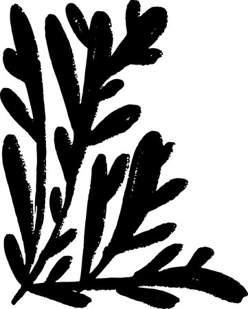 Leaf Grunge Artwork Brush Silhouette.のイラスト素材