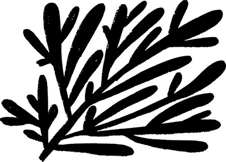 Leaf Grunge Artwork Brush Silhouette.のイラスト素材