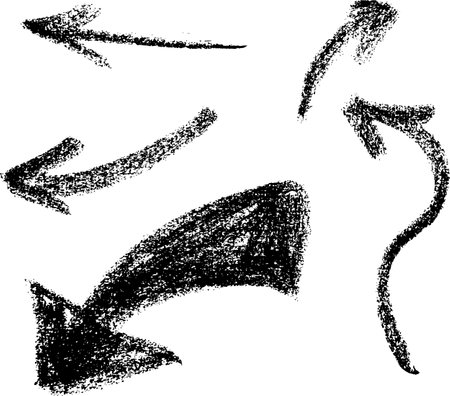 Hand Drawn Chalk Freehand Arrows Setのイラスト素材