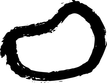 Ink Dry Brush Grunge Free Hand Oval Frameのイラスト素材