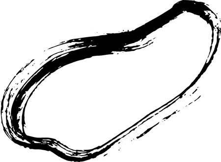 Ink Dry Brush Grunge Free Hand Oval Frameのイラスト素材