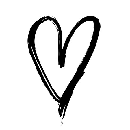 Hand Drawn Grunge Happy Valentune Day Printのイラスト素材