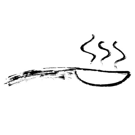 Hot Wok Dry Brush Grunge Iconのイラスト素材