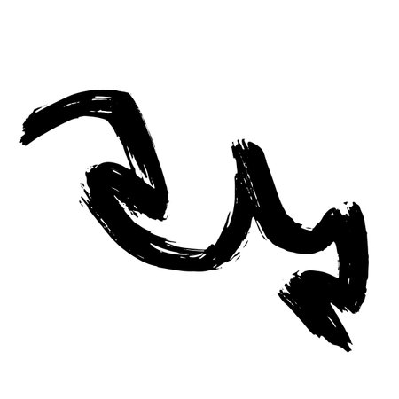 Elegant Hand Drawn Brush Grunge Wave Stroke Textureのイラスト素材