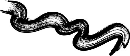 Thick Hand Drawn Brush Grunge Wave Stroke Textureのイラスト素材