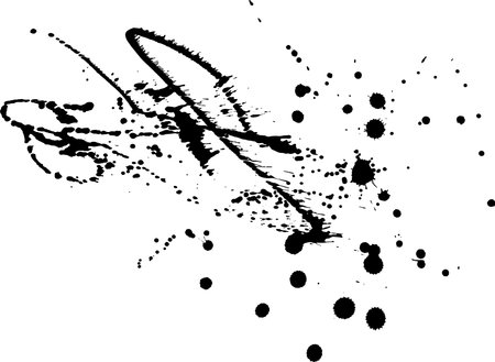 Grunge Hand Drawn Ink Blots and Drops Patternのイラスト素材