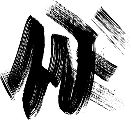 Random Free Hand Abstract Brush Hand Drawing. Vector Illustrationのイラスト素材