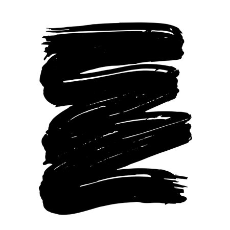 Hand Drawn Black Ink Paint Dry Brush Bannerのイラスト素材