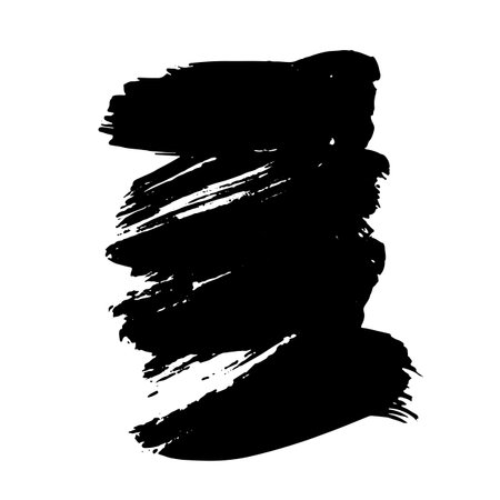 Hand Drawn Black Ink Paint Dry Brush Bannerのイラスト素材