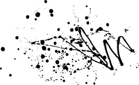 Grunge Hand Drawn Ink Blots and Drops Patternのイラスト素材