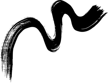 Thick Hand Drawn Brush Grunge Wave Stroke Textureのイラスト素材