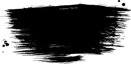 Thick Hand Drawn Brush Grunge Wave Stroke Texture with Dropsのイラスト素材