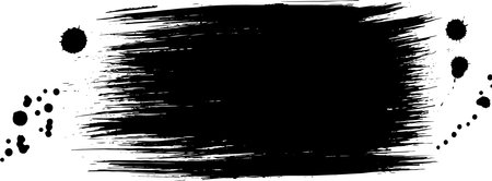 Thick Hand Drawn Brush Grunge Wave Stroke Texture with Dropsのイラスト素材