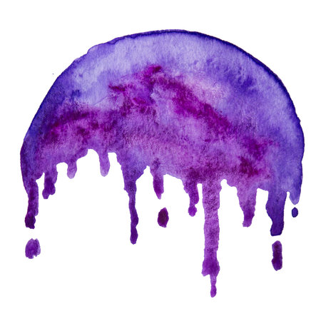 Violet Hand Drawn Watercolor Drops Bannerの写真素材