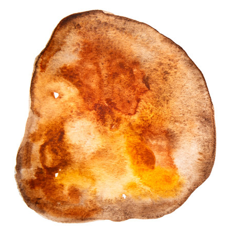 Brown Hand Drawn Watercolor Round Bannerの写真素材