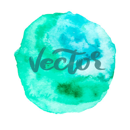 Blue and Green Hand Drawn Watercolor Drops Vector Illustrationのイラスト素材