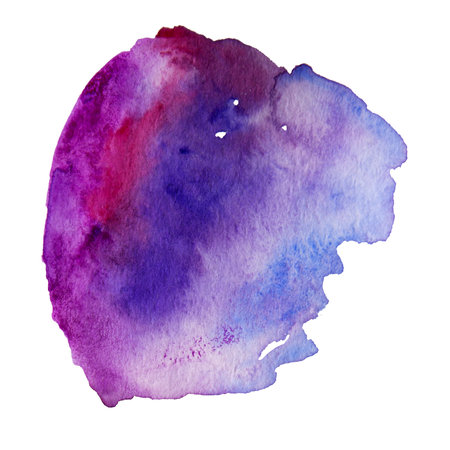 Violet Hand Drawn Watercolor Drops Free Hand Bannerの写真素材