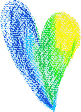 Chalk Drawn Gradient Heart Child Illustrationのイラスト素材