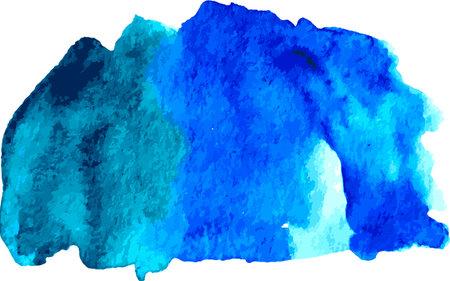 Blue Hand Drawn Watercolor Drops Vector Bannerのイラスト素材