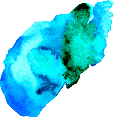 Blue Hand Drawn Watercolor Drops Vector Illustrationのイラスト素材