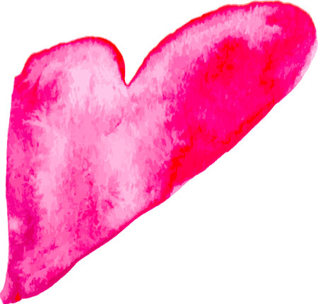 Hand Drawn Pink Watercolor Heart Illustration.のイラスト素材
