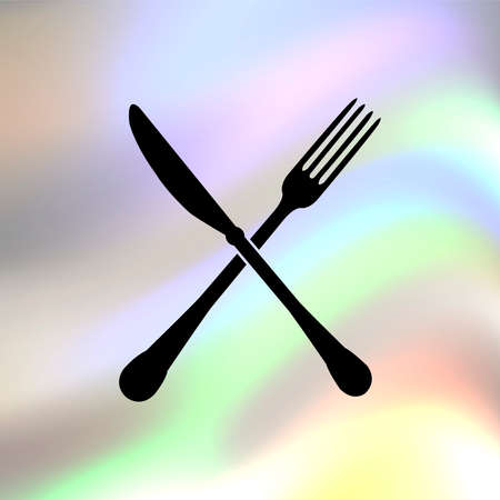 Crossed fork and knife vector iconのイラスト素材