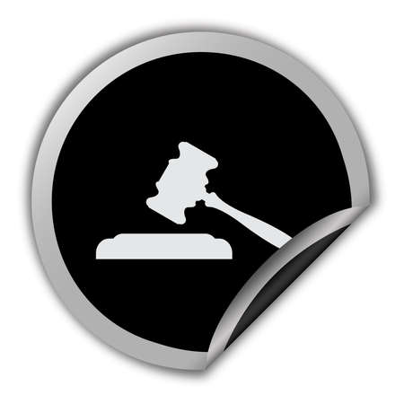 Judge or auction icon round vector stickerのイラスト素材