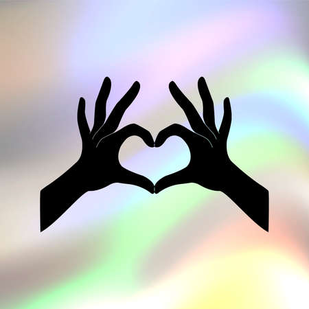 Hands in the form of the heart vector iconのイラスト素材