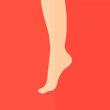 Female foot vector icon. Flat designのイラスト素材