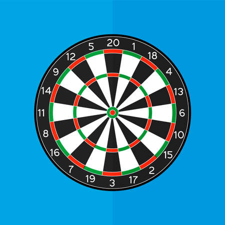 Classic dart board vector icon. Flat designのイラスト素材