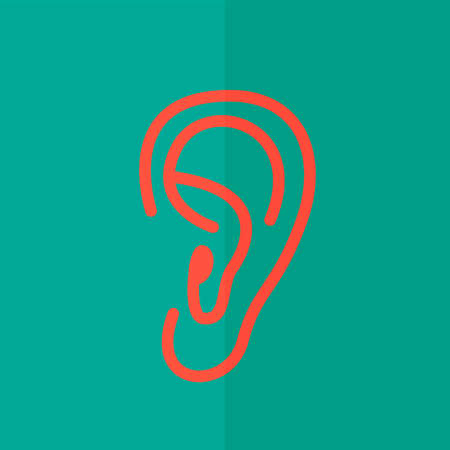 Ear vector icon. Flat designのイラスト素材