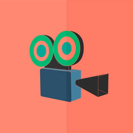 Video camera vector icon. Flat designのイラスト素材