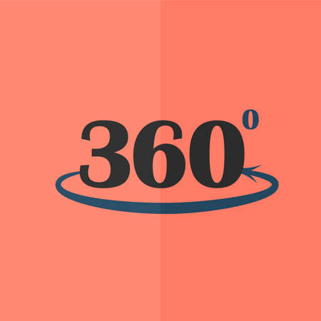 Angle 360 degrees sign vector icon. Flat designのイラスト素材